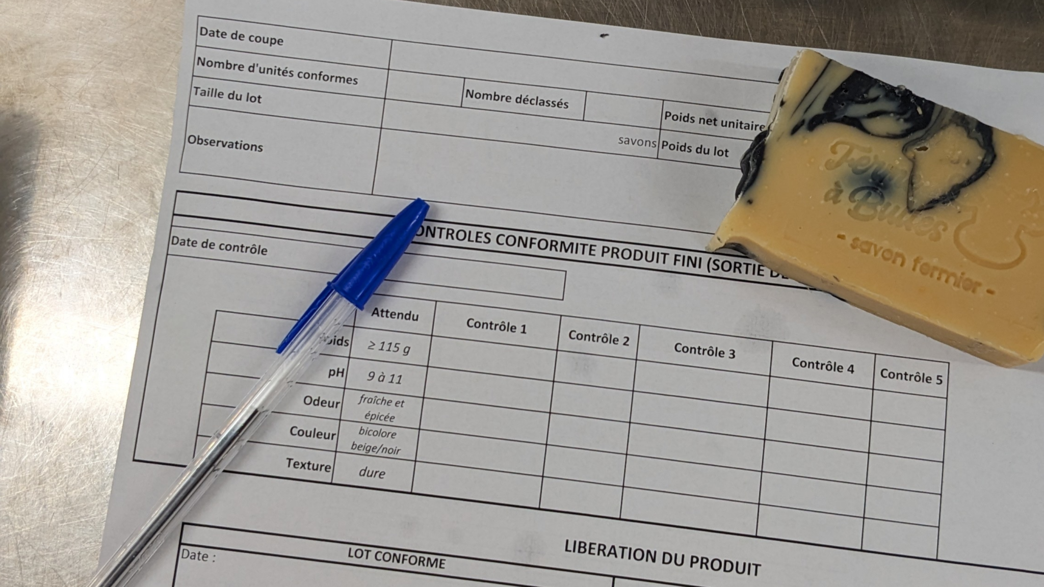 Les tests pour libérer un lot